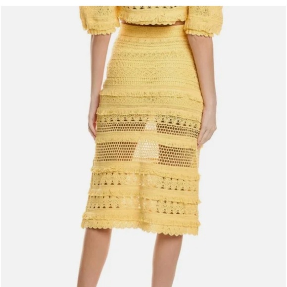 Maje Yellow Juarez Skirt